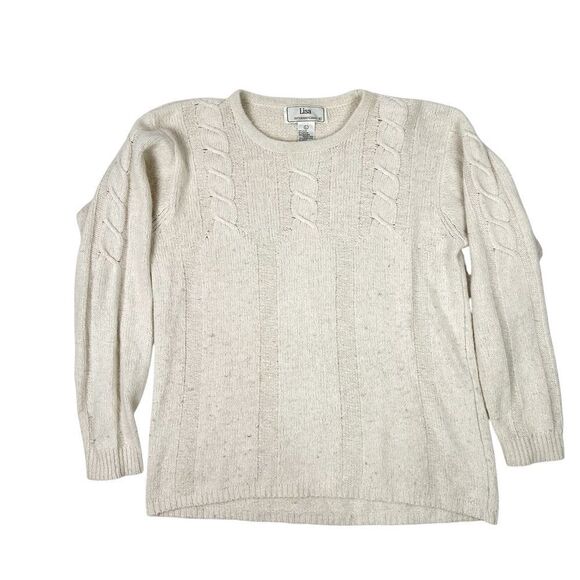 Vintage Lisa International Fisherman Knitted Silk Sweater Size L - Picture 1 of 5